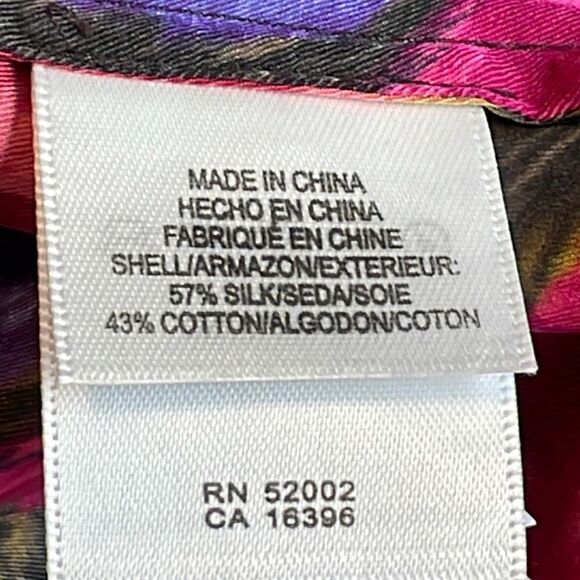 Liz Claiborne silk blend floral ruffle neck sleeveless blouse 1X - Picture 10 of 11